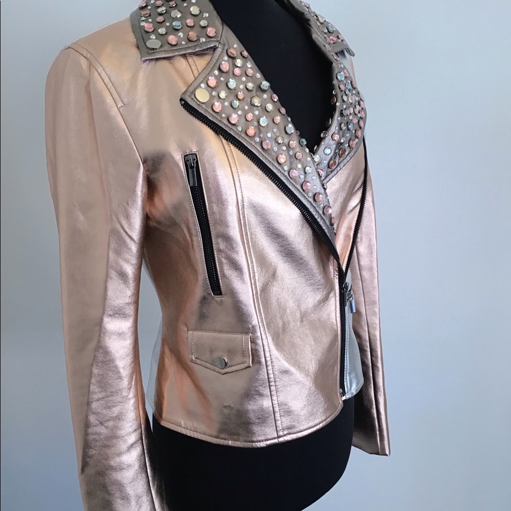 French Connection Custom Studded Metallic Jacket